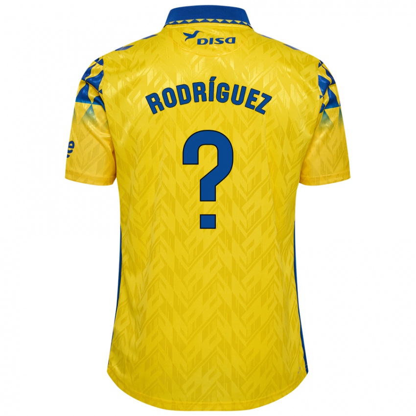 Niño Camiseta David Rodríguez #0 Amarillo Azul 1ª Equipación 2024/25 La Camisa Chile