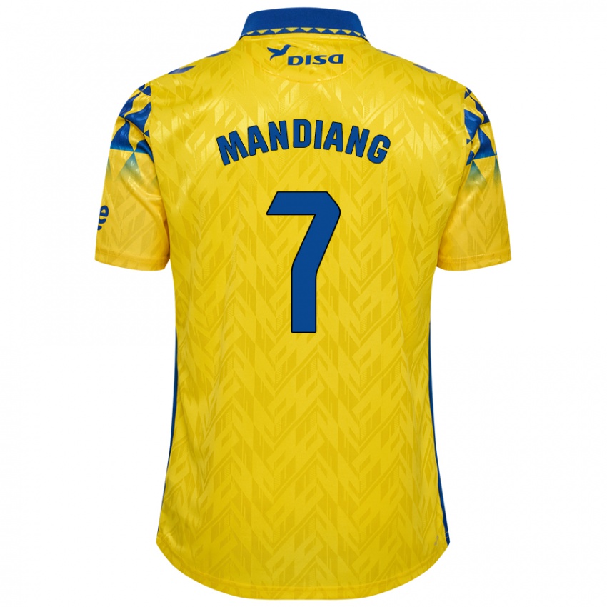 Niño Camiseta Saliou Mandiang #7 Amarillo Azul 1ª Equipación 2024/25 La Camisa Chile