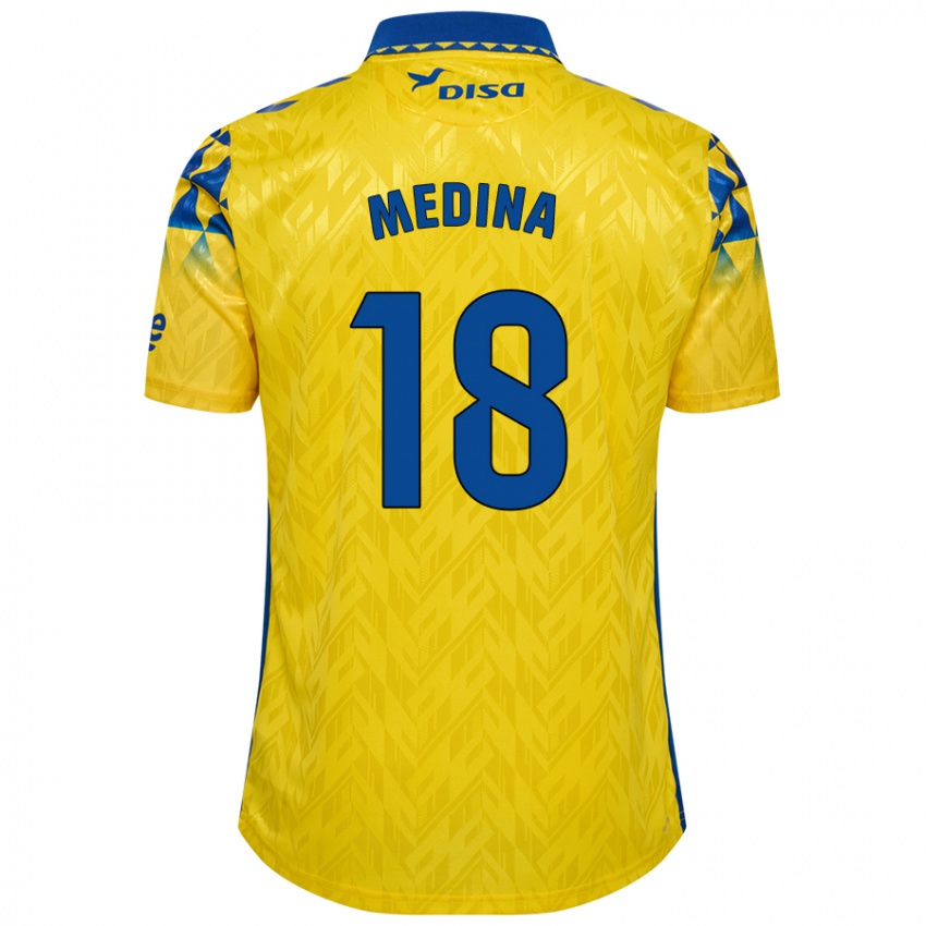 Niño Camiseta Iván Medina #18 Amarillo Azul 1ª Equipación 2024/25 La Camisa Chile