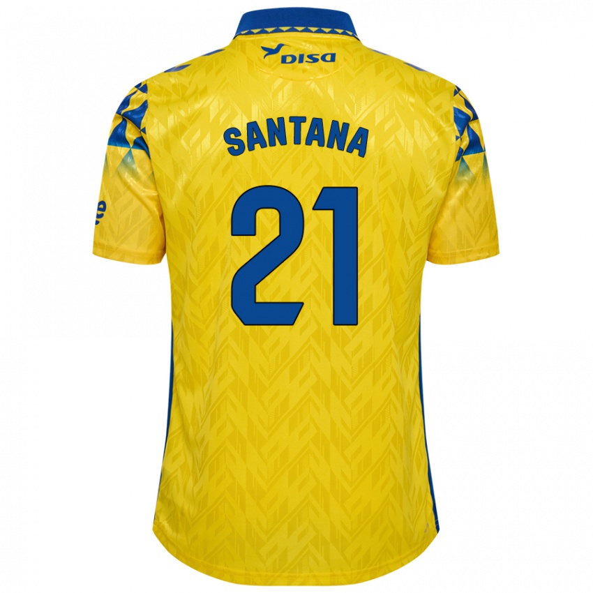 Niño Camiseta Yadam Santana #21 Amarillo Azul 1ª Equipación 2024/25 La Camisa Chile