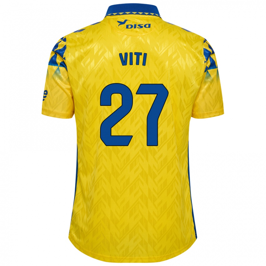 Niño Camiseta Viti #27 Amarillo Azul 1ª Equipación 2024/25 La Camisa Chile