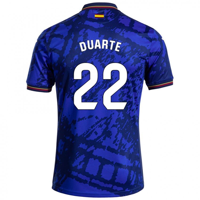 Niño Camiseta Domingos Duarte #22 Azul Más Oscuro 1ª Equipación 2024/25 La Camisa Chile