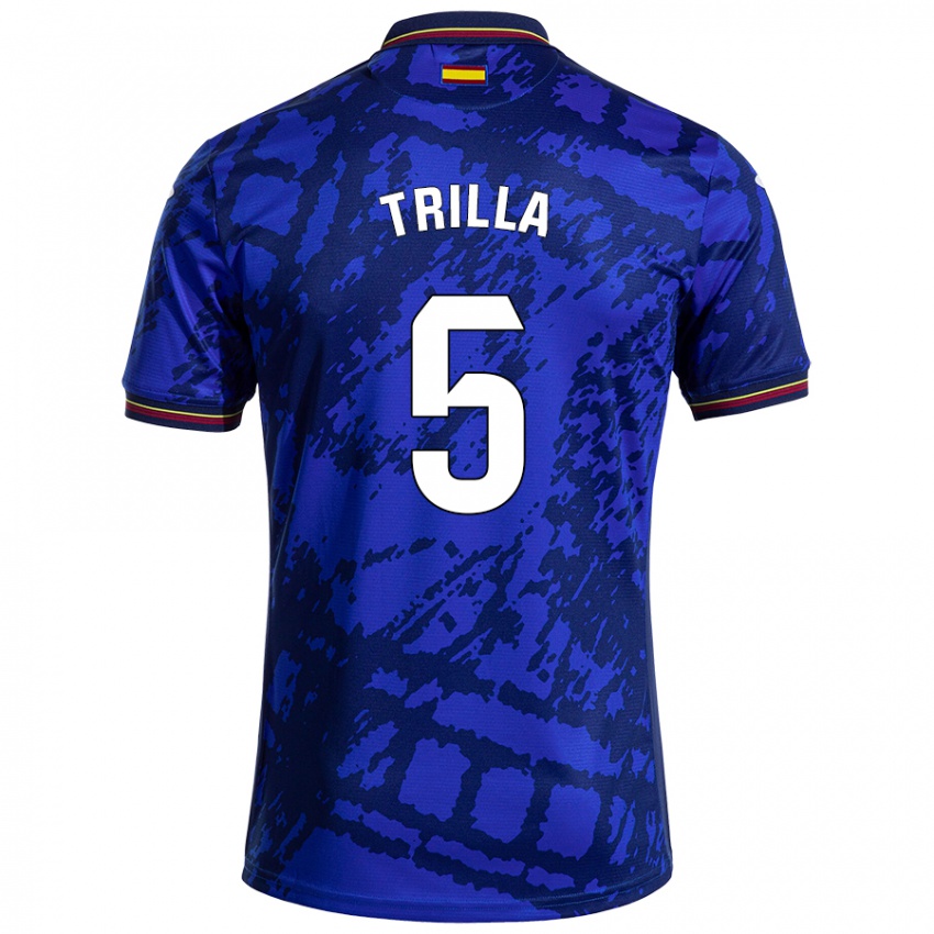 Niño Camiseta Guillem Trilla #5 Azul Más Oscuro 1ª Equipación 2024/25 La Camisa Chile