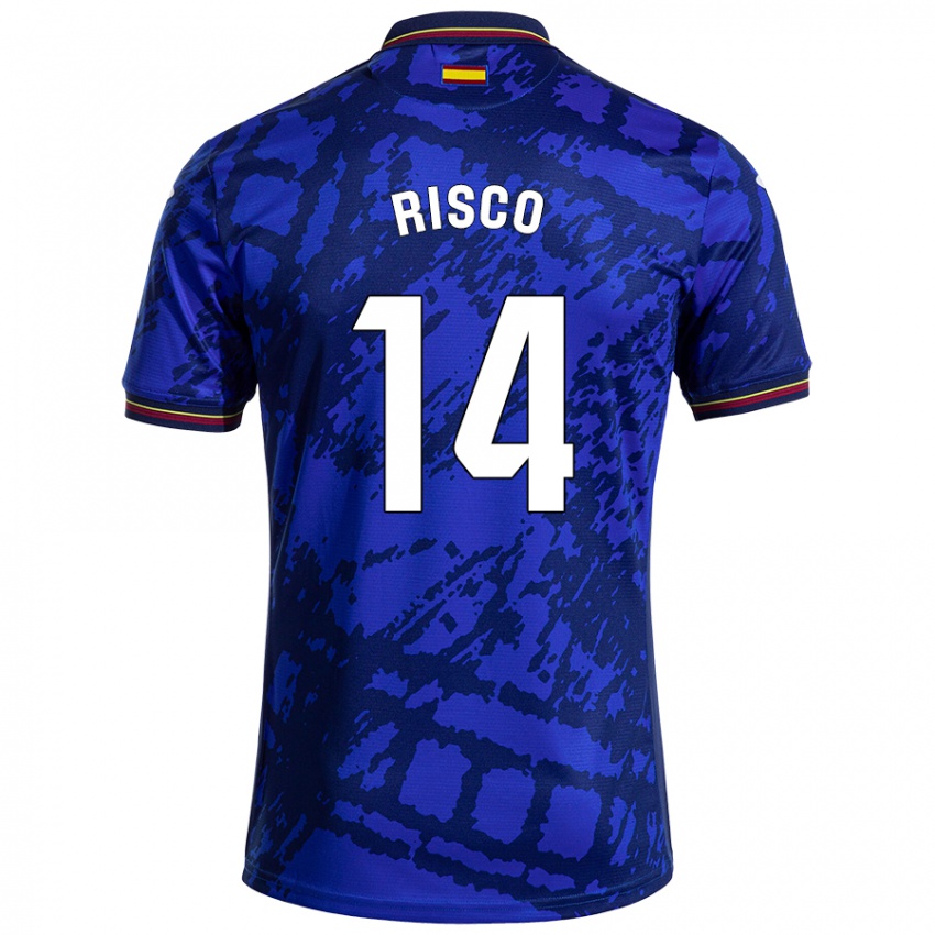 Niño Camiseta Alberto Risco #14 Azul Más Oscuro 1ª Equipación 2024/25 La Camisa Chile