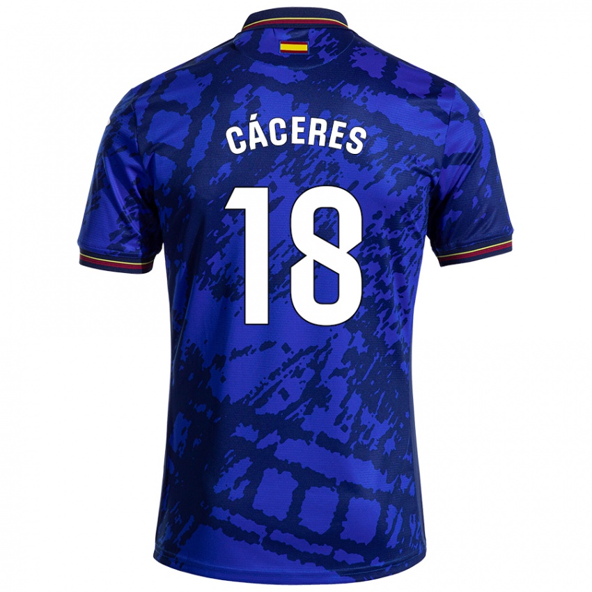 Niño Camiseta Damián Cáceres #18 Azul Más Oscuro 1ª Equipación 2024/25 La Camisa Chile