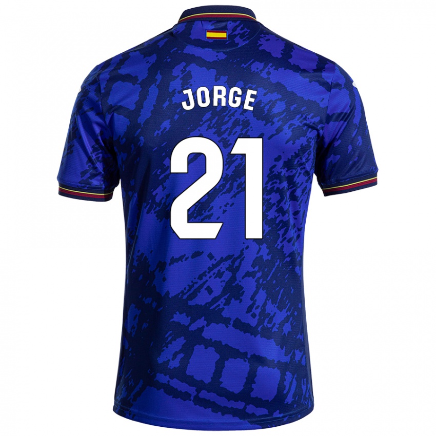 Niño Camiseta Jeremy Jorge #21 Azul Más Oscuro 1ª Equipación 2024/25 La Camisa Chile