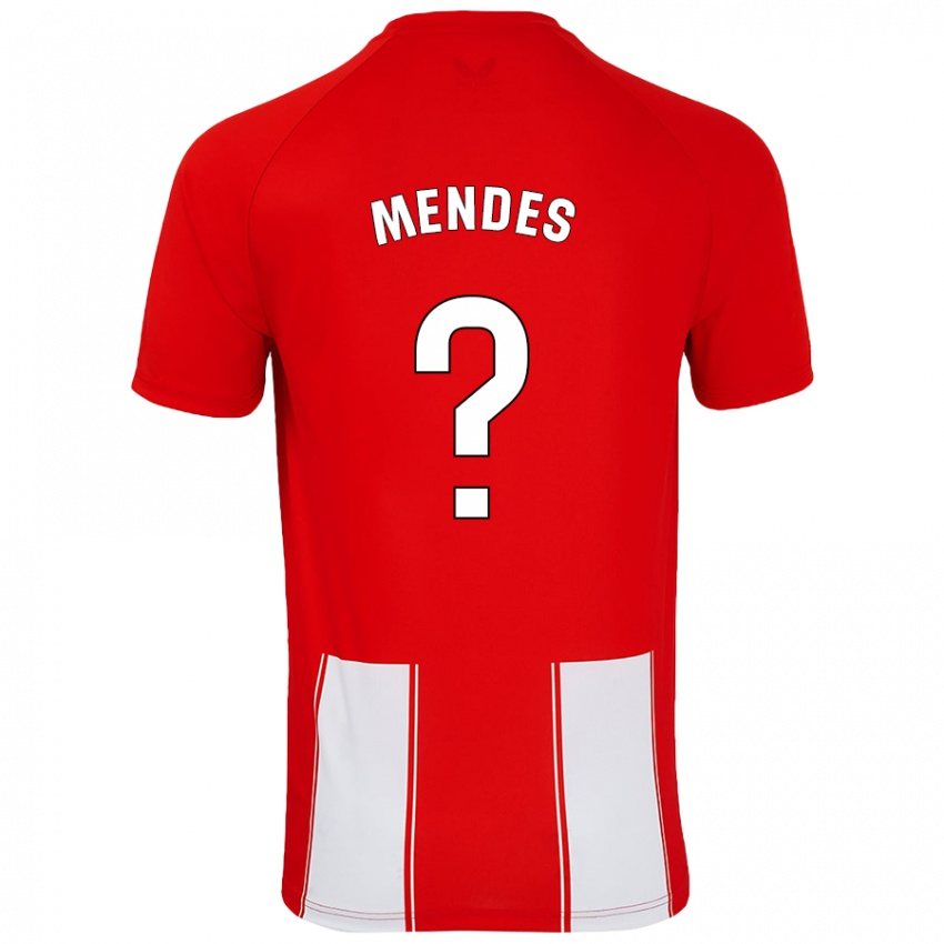 Niño Camiseta Houboulang Mendes #0 Rojo Blanco 1ª Equipación 2024/25 La Camisa Chile