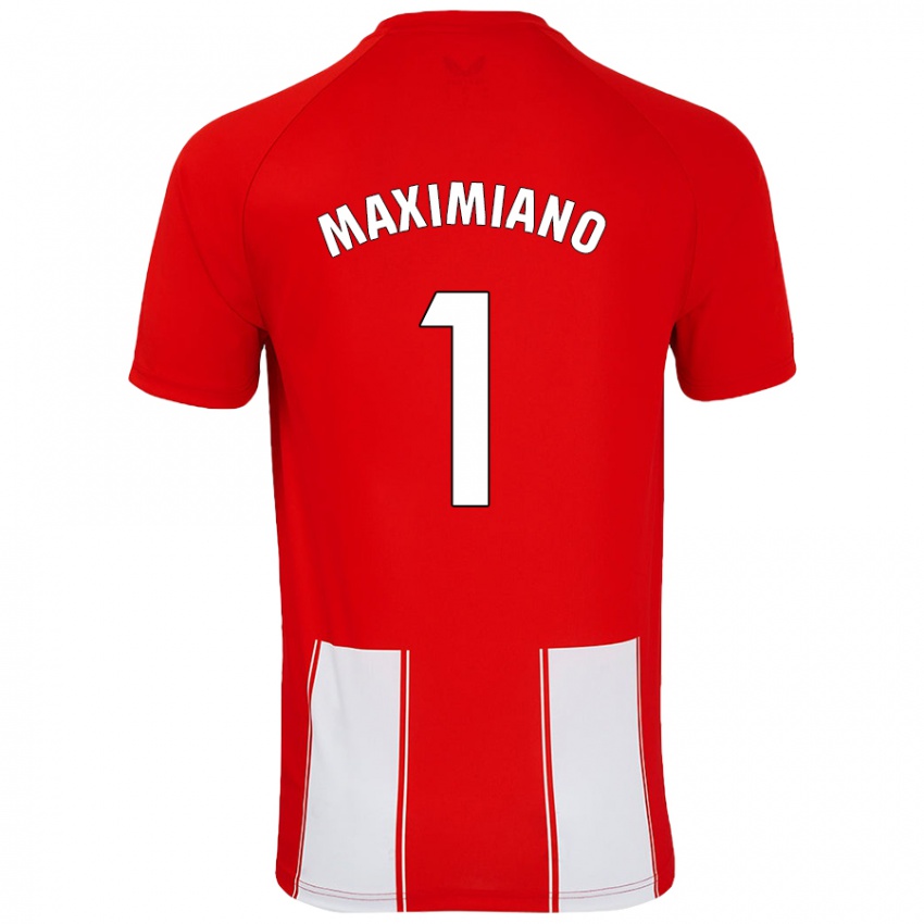 Niño Camiseta Luís Maximiano #1 Rojo Blanco 1ª Equipación 2024/25 La Camisa Chile