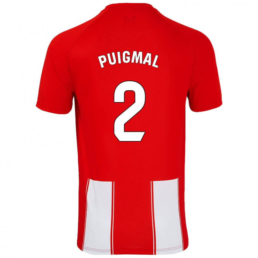 Niño Camiseta Arnau Puigmal #2 Rojo Blanco 1ª Equipación 2024/25 La Camisa Chile