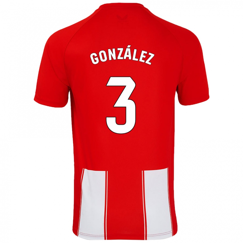 Niño Camiseta Edgar González #3 Rojo Blanco 1ª Equipación 2024/25 La Camisa Chile