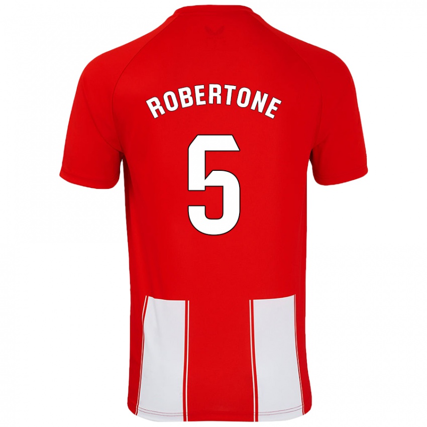 Niño Camiseta Lucas Robertone #5 Rojo Blanco 1ª Equipación 2024/25 La Camisa Chile