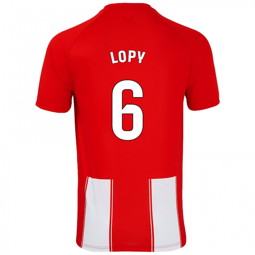 Niño Camiseta Dion Lopy #6 Rojo Blanco 1ª Equipación 2024/25 La Camisa Chile