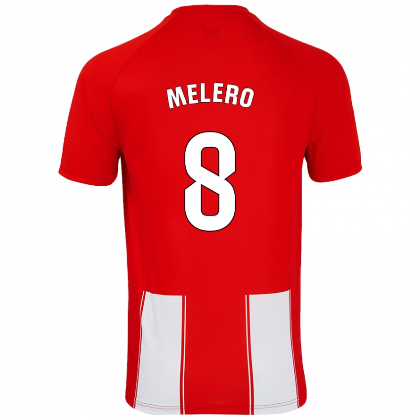 Niño Camiseta Gonzalo Melero #8 Rojo Blanco 1ª Equipación 2024/25 La Camisa Chile