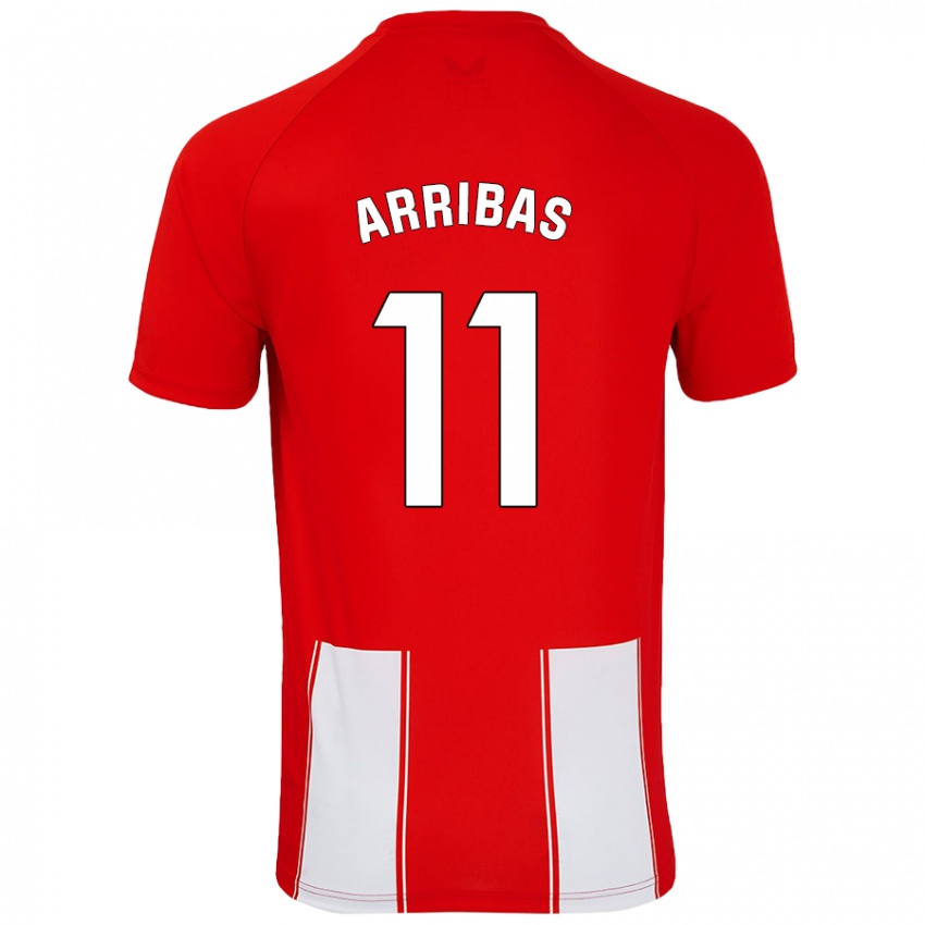 Niño Camiseta Sergio Arribas #11 Rojo Blanco 1ª Equipación 2024/25 La Camisa Chile