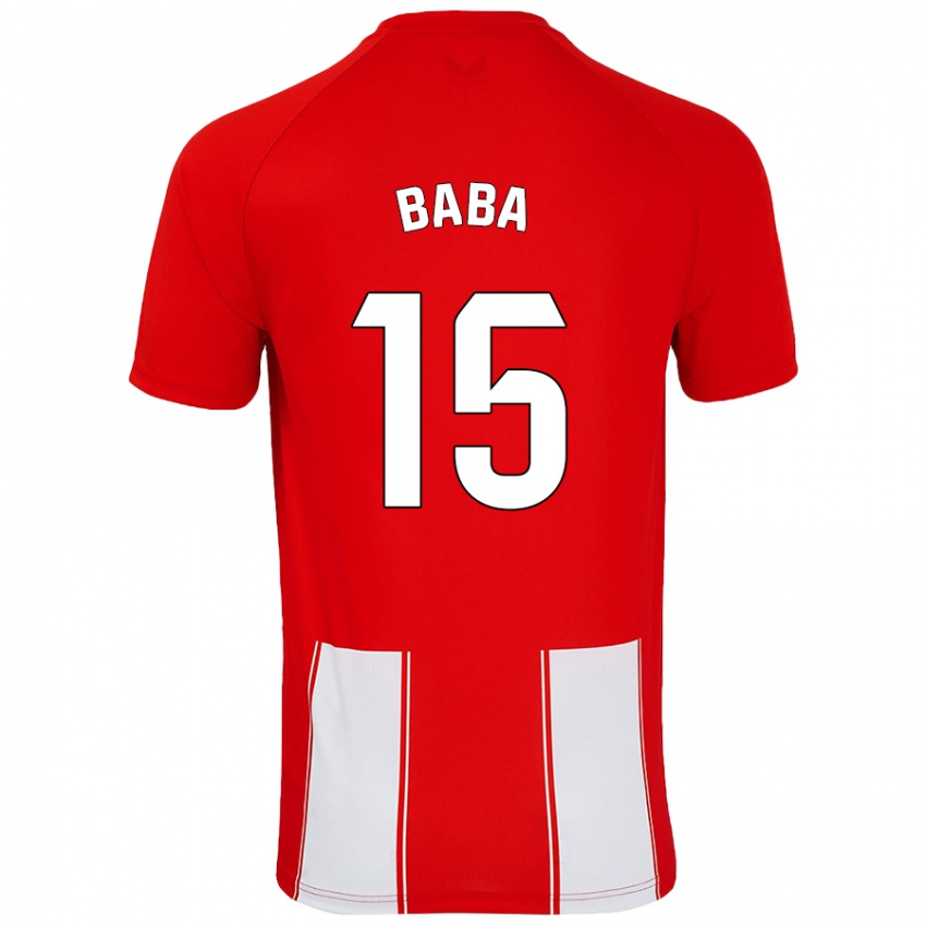 Niño Camiseta Iddrisu Baba #15 Rojo Blanco 1ª Equipación 2024/25 La Camisa Chile