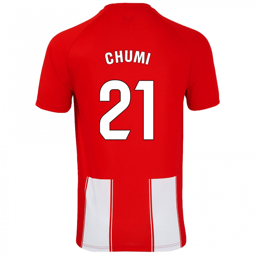 Niño Camiseta Chumi #21 Rojo Blanco 1ª Equipación 2024/25 La Camisa Chile