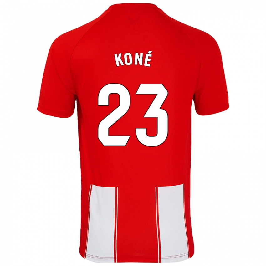 Niño Camiseta Ibrahima Koné #23 Rojo Blanco 1ª Equipación 2024/25 La Camisa Chile