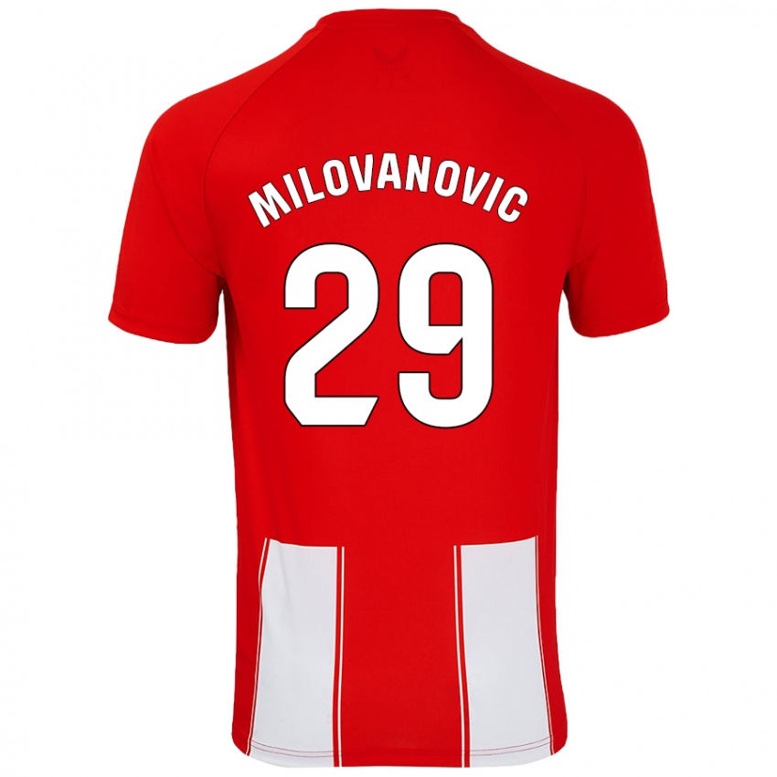 Niño Camiseta Marko Milovanovic #29 Rojo Blanco 1ª Equipación 2024/25 La Camisa Chile