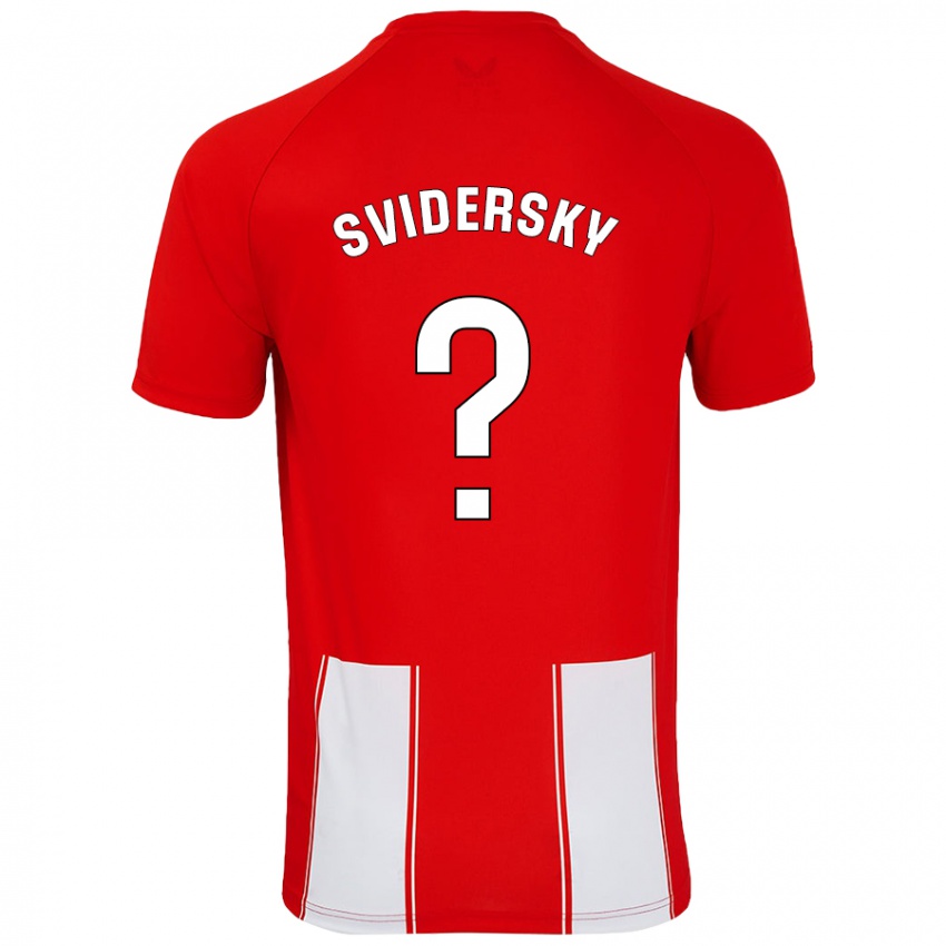 Niño Camiseta Martin Svidersky #0 Rojo Blanco 1ª Equipación 2024/25 La Camisa Chile