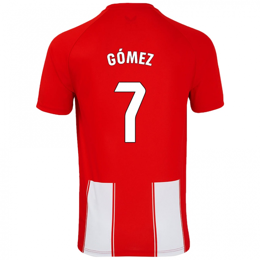 Niño Camiseta Valen Gómez #7 Rojo Blanco 1ª Equipación 2024/25 La Camisa Chile