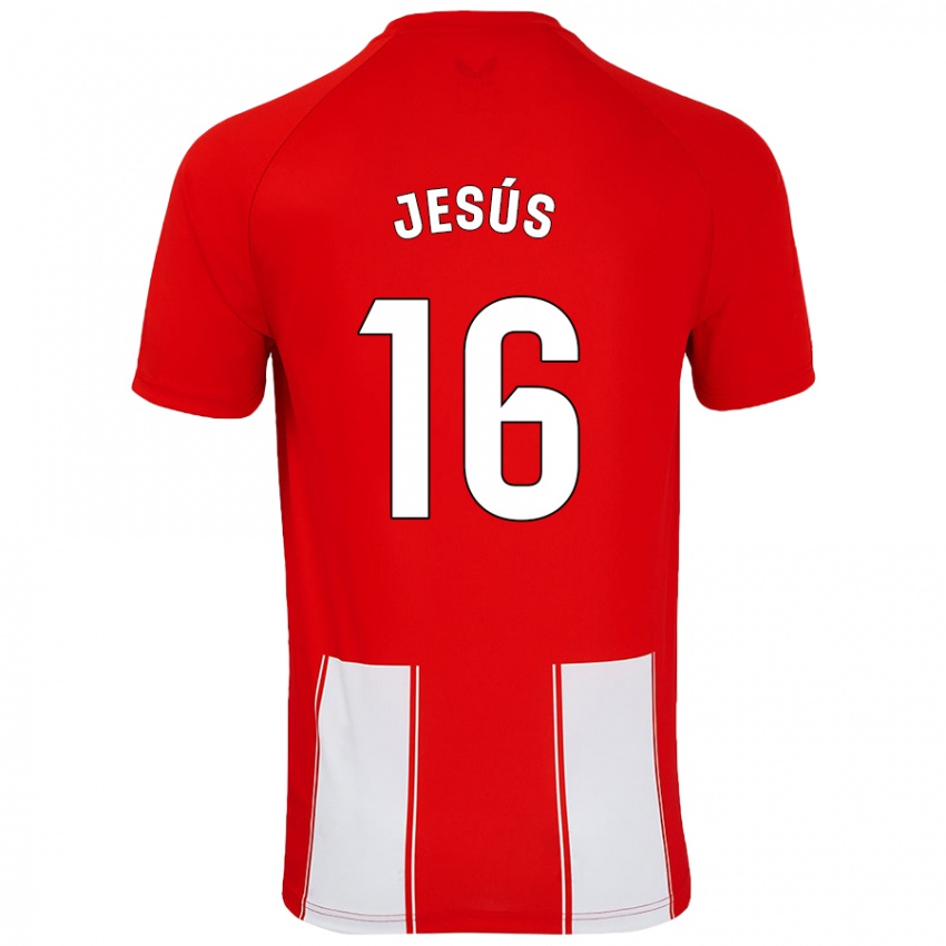 Niño Camiseta Antonio Jesús #16 Rojo Blanco 1ª Equipación 2024/25 La Camisa Chile