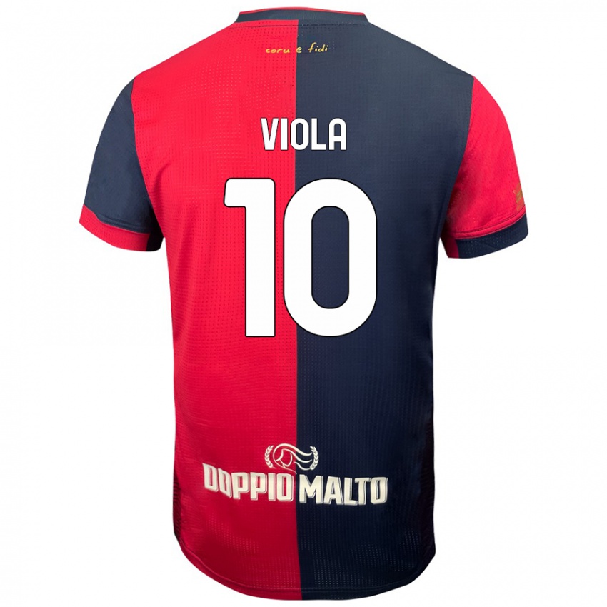 Niño Camiseta Nicolas Viola #10 Rojo Azul Más Oscuro 1ª Equipación 2024/25 La Camisa Chile