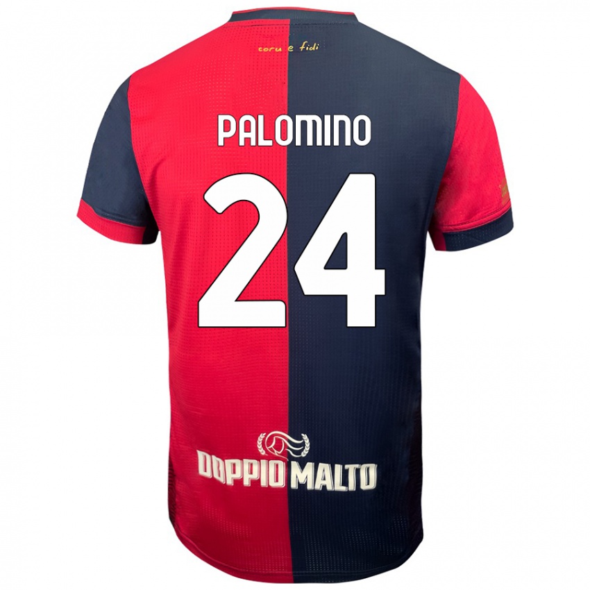 Niño Camiseta José Luis Palomino #24 Rojo Azul Más Oscuro 1ª Equipación 2024/25 La Camisa Chile