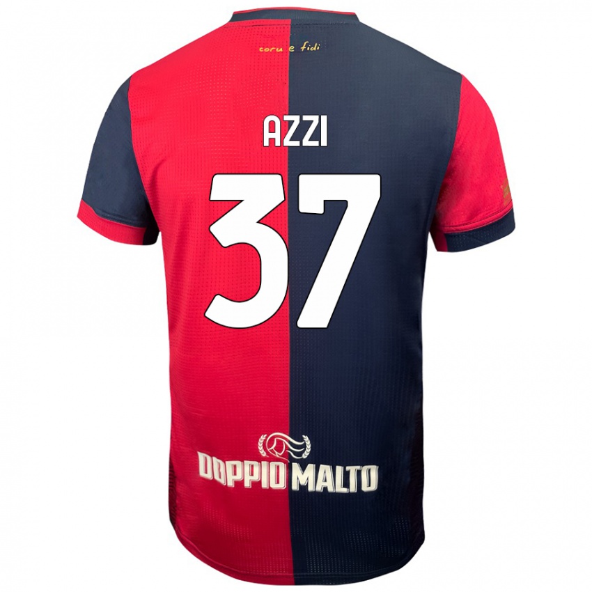 Niño Camiseta Paulo Azzi #37 Rojo Azul Más Oscuro 1ª Equipación 2024/25 La Camisa Chile