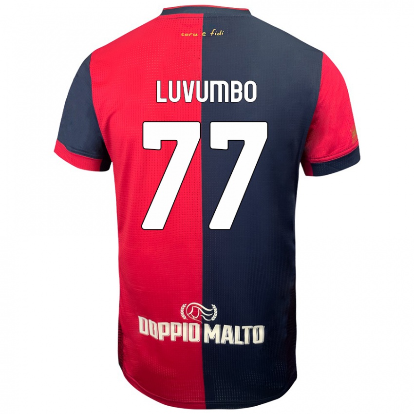 Niño Camiseta Zito Luvumbo #77 Rojo Azul Más Oscuro 1ª Equipación 2024/25 La Camisa Chile