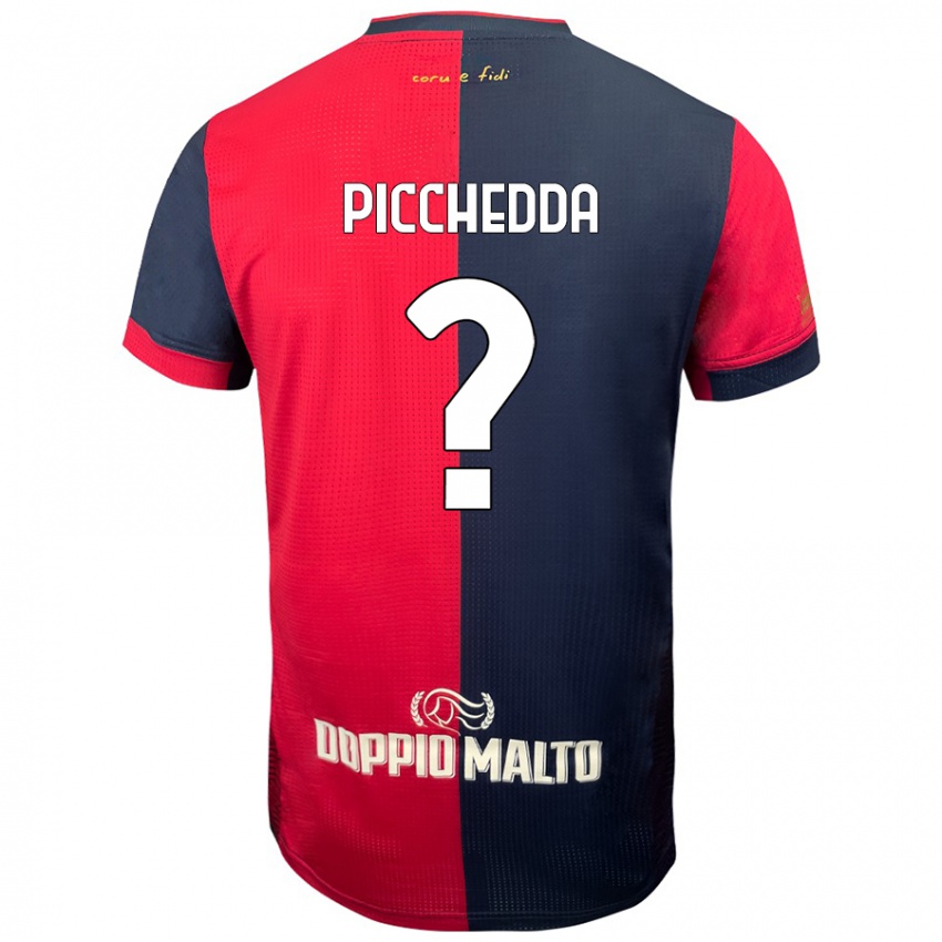 Niño Camiseta Marco Picchedda #0 Rojo Azul Más Oscuro 1ª Equipación 2024/25 La Camisa Chile