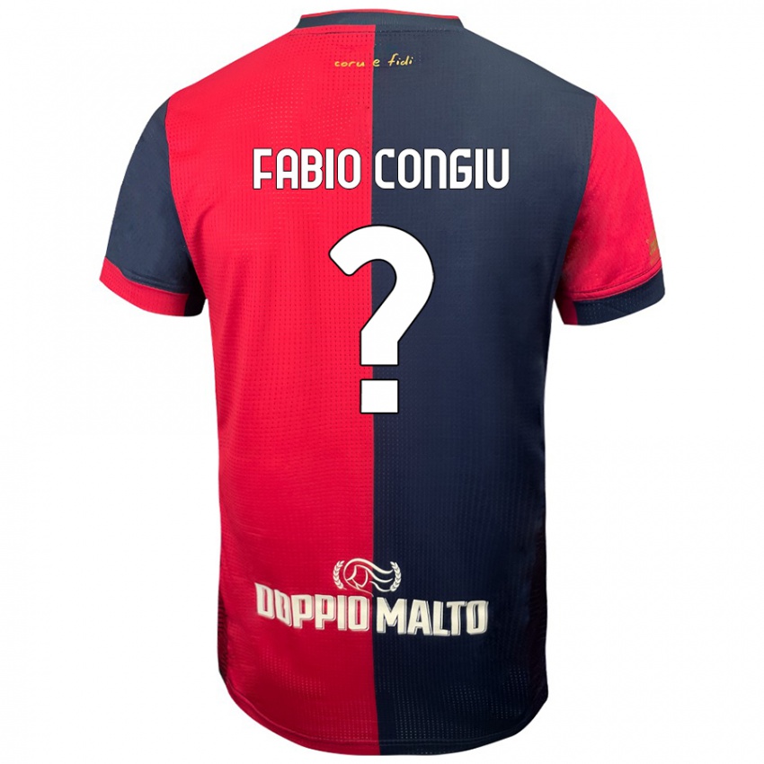 Niño Camiseta Fabio Congiu #0 Rojo Azul Más Oscuro 1ª Equipación 2024/25 La Camisa Chile