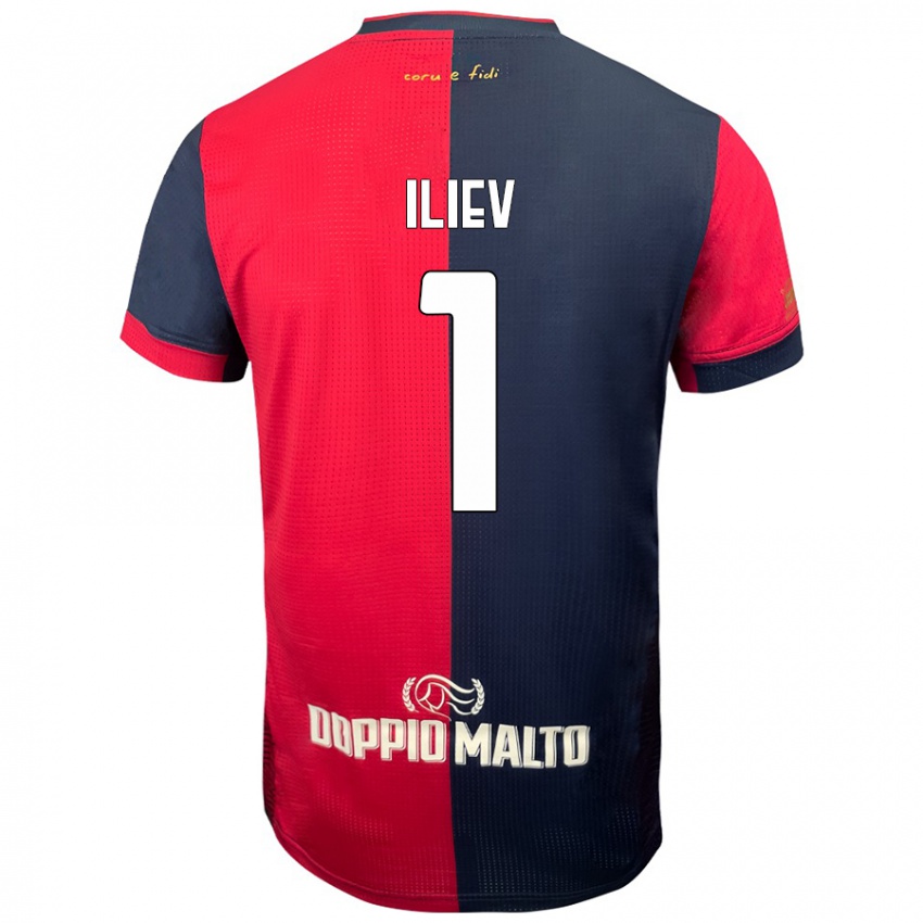 Niño Camiseta Velizar-Iliya Iliev #1 Rojo Azul Más Oscuro 1ª Equipación 2024/25 La Camisa Chile