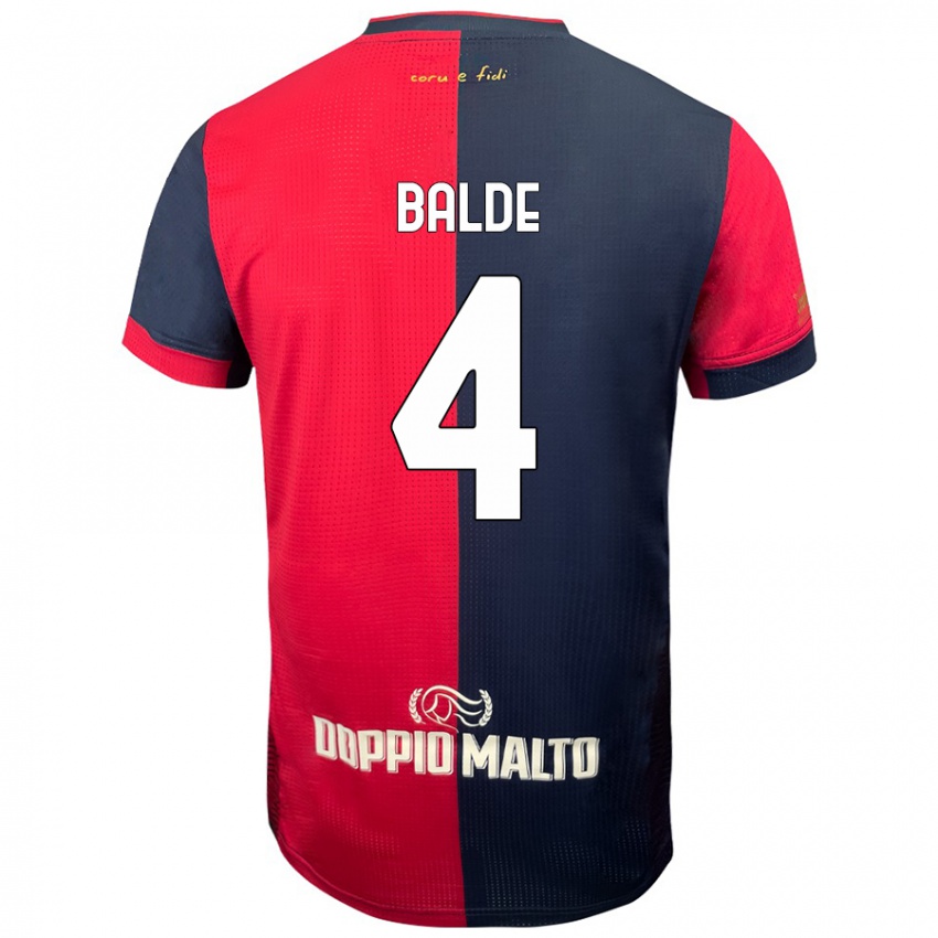 Niño Camiseta Mamadou Balde #4 Rojo Azul Más Oscuro 1ª Equipación 2024/25 La Camisa Chile