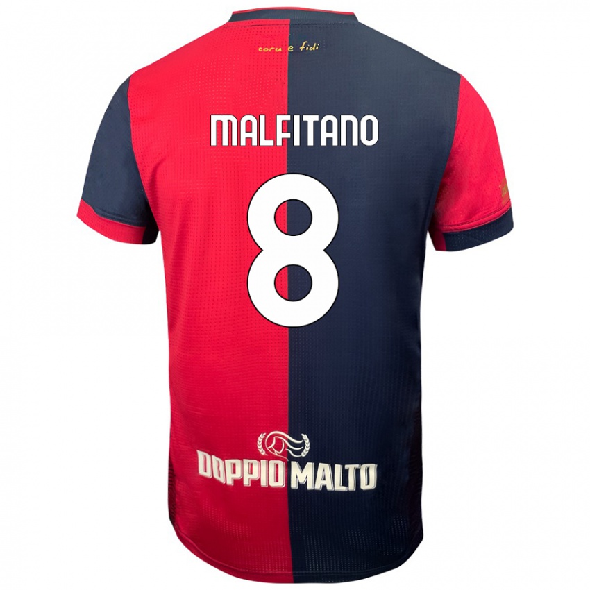 Niño Camiseta Roberto Malfitano #8 Rojo Azul Más Oscuro 1ª Equipación 2024/25 La Camisa Chile