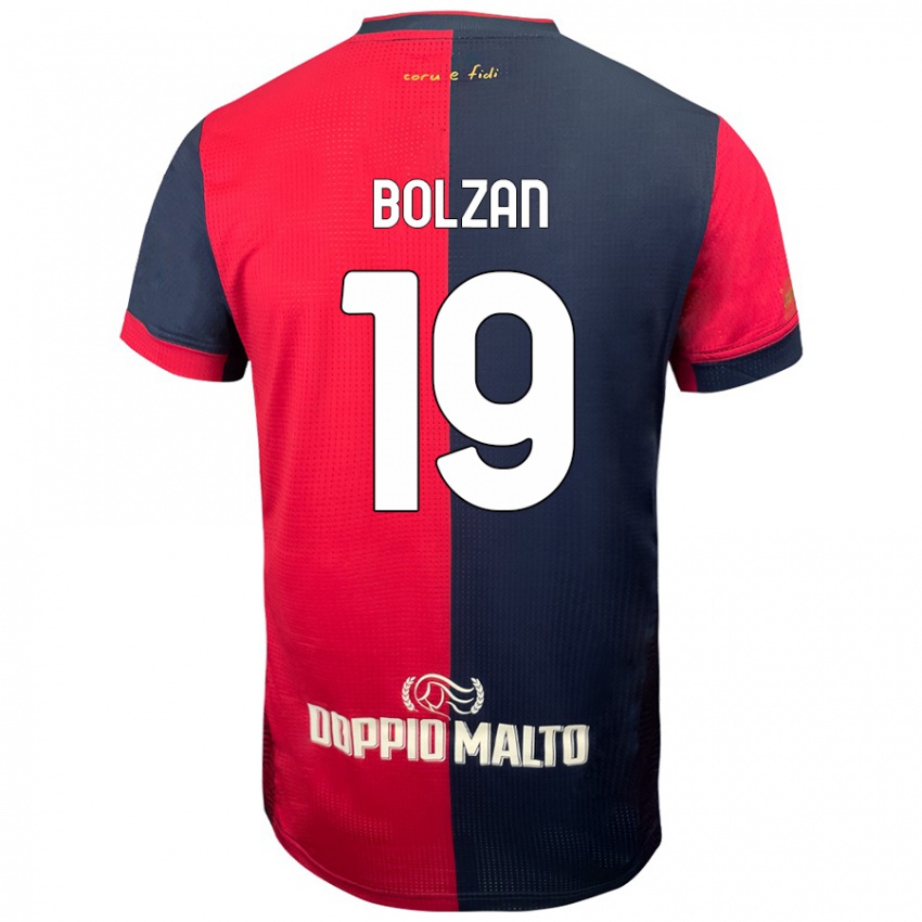 Niño Camiseta Alessandro Bolzan #19 Rojo Azul Más Oscuro 1ª Equipación 2024/25 La Camisa Chile