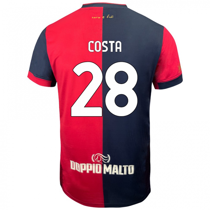 Niño Camiseta Luca Costa #28 Rojo Azul Más Oscuro 1ª Equipación 2024/25 La Camisa Chile