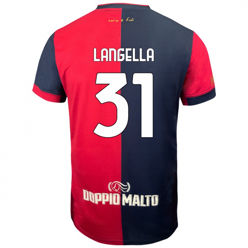 Niño Camiseta Matteo Langella #31 Rojo Azul Más Oscuro 1ª Equipación 2024/25 La Camisa Chile