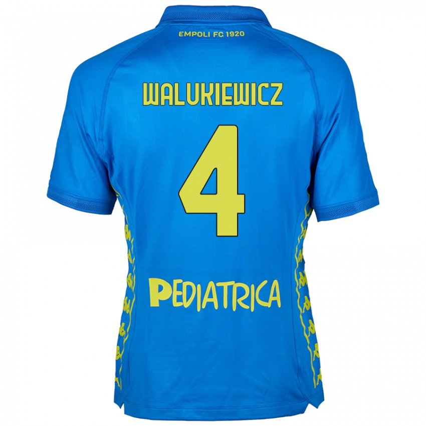 Niño Camiseta Sebastian Walukiewicz #4 Azul 1ª Equipación 2024/25 La Camisa Chile