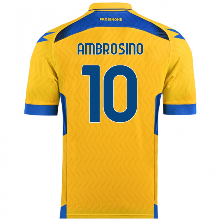 Niño Camiseta Giuseppe Ambrosino #10 Amarillo 1ª Equipación 2024/25 La Camisa Chile