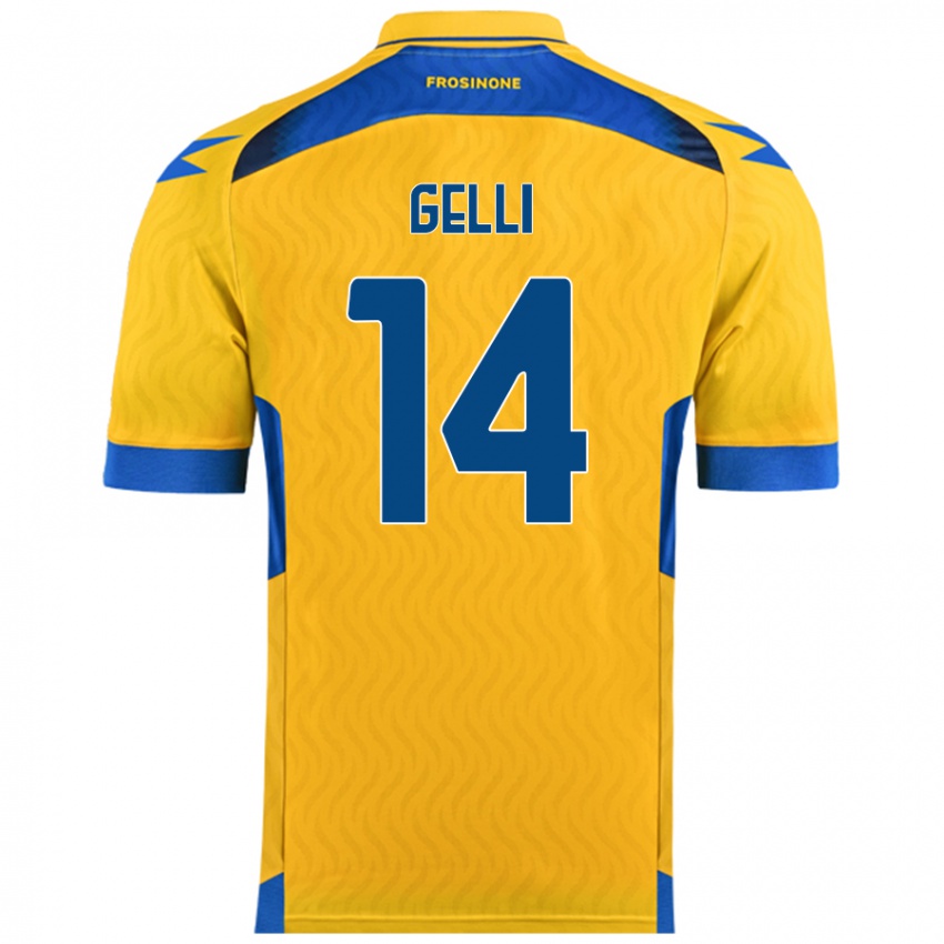 Niño Camiseta Francesco Gelli #14 Amarillo 1ª Equipación 2024/25 La Camisa Chile