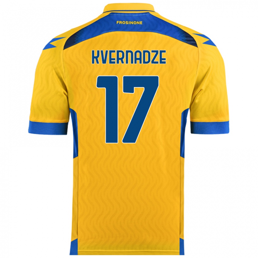 Niño Camiseta Giorgi Kvernadze #17 Amarillo 1ª Equipación 2024/25 La Camisa Chile