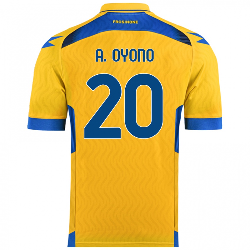 Niño Camiseta Anthony Oyono #20 Amarillo 1ª Equipación 2024/25 La Camisa Chile