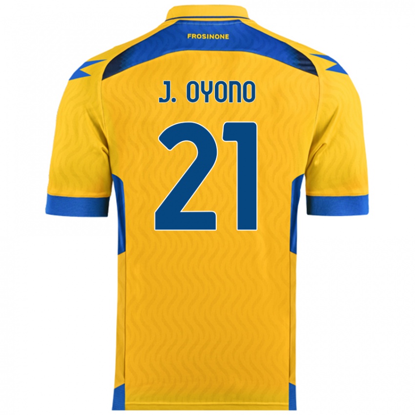 Niño Camiseta Jérémy Oyono #21 Amarillo 1ª Equipación 2024/25 La Camisa Chile