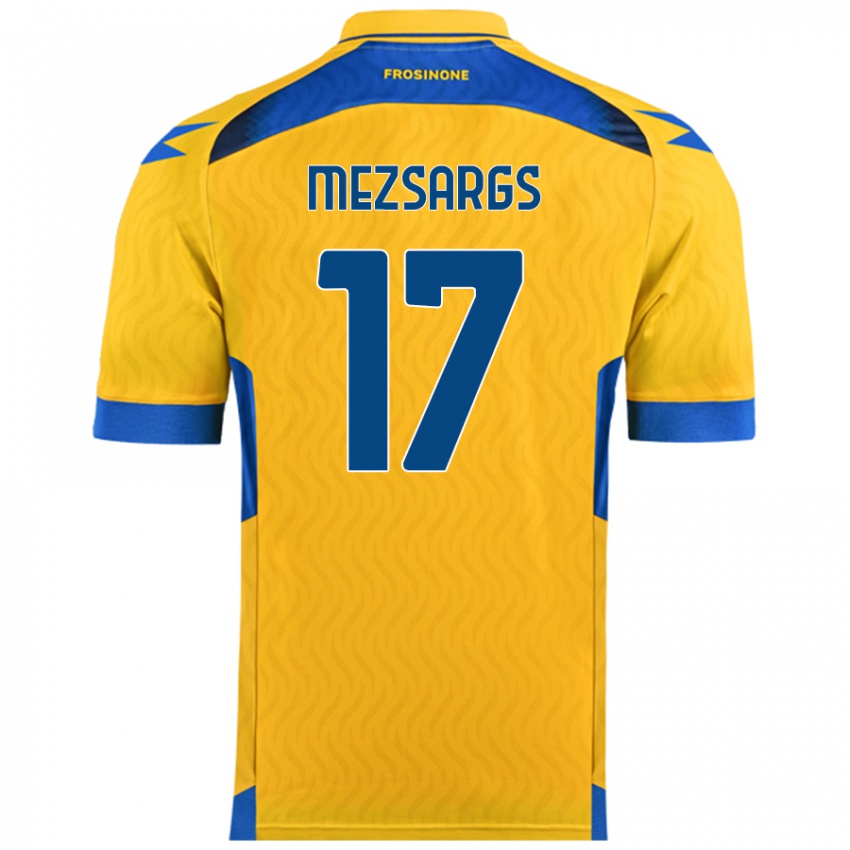 Niño Camiseta Kristians Mezsargs #17 Amarillo 1ª Equipación 2024/25 La Camisa Chile