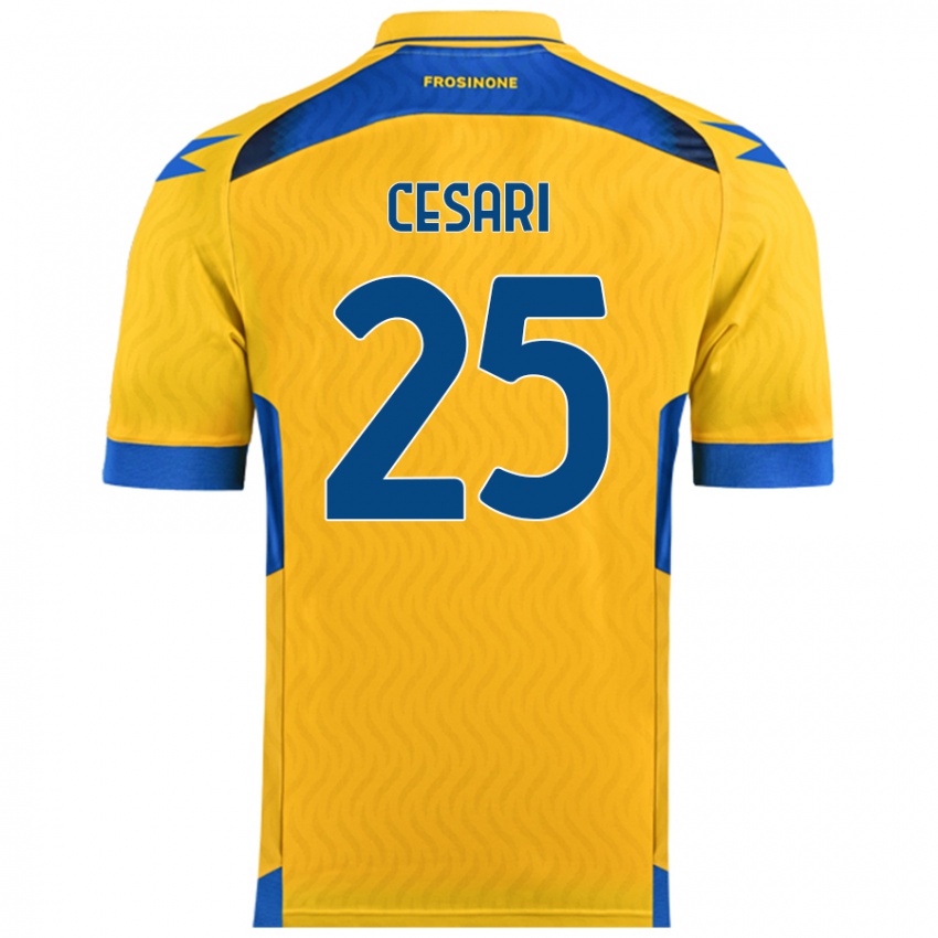 Niño Camiseta Nicolò Cesari #25 Amarillo 1ª Equipación 2024/25 La Camisa Chile