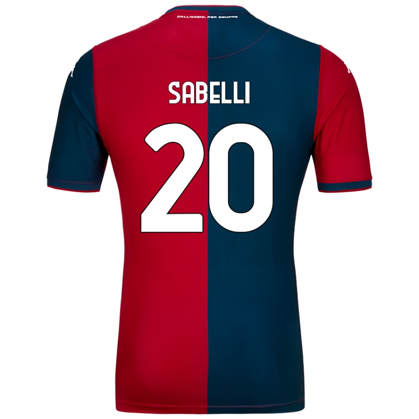 Niño Camiseta Stefano Sabelli #20 Rojo Azul Oscuro 1ª Equipación 2024/25 La Camisa Chile