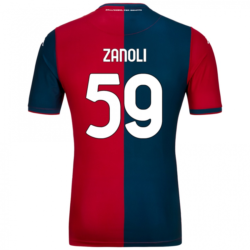 Niño Camiseta Alessandro Zanoli #59 Rojo Azul Oscuro 1ª Equipación 2024/25 La Camisa Chile