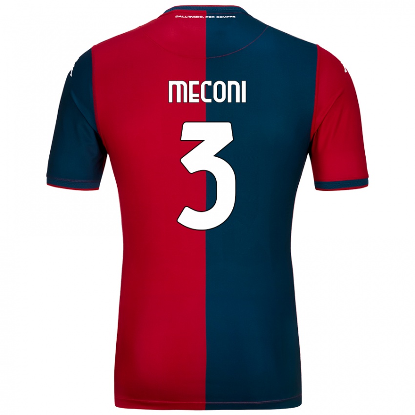 Niño Camiseta Edoardo Meconi #3 Rojo Azul Oscuro 1ª Equipación 2024/25 La Camisa Chile