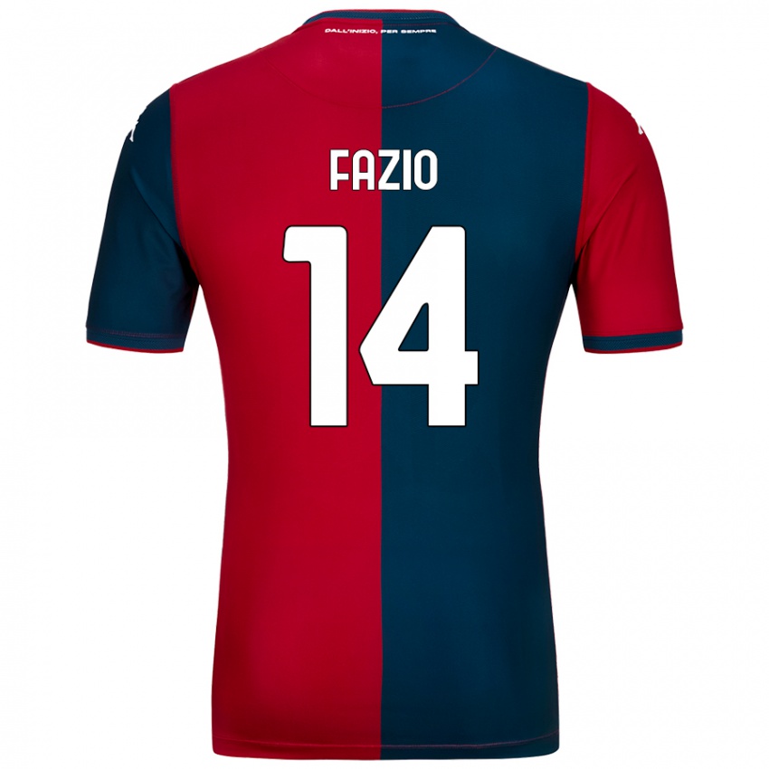 Niño Camiseta Tommaso Fazio #14 Rojo Azul Oscuro 1ª Equipación 2024/25 La Camisa Chile