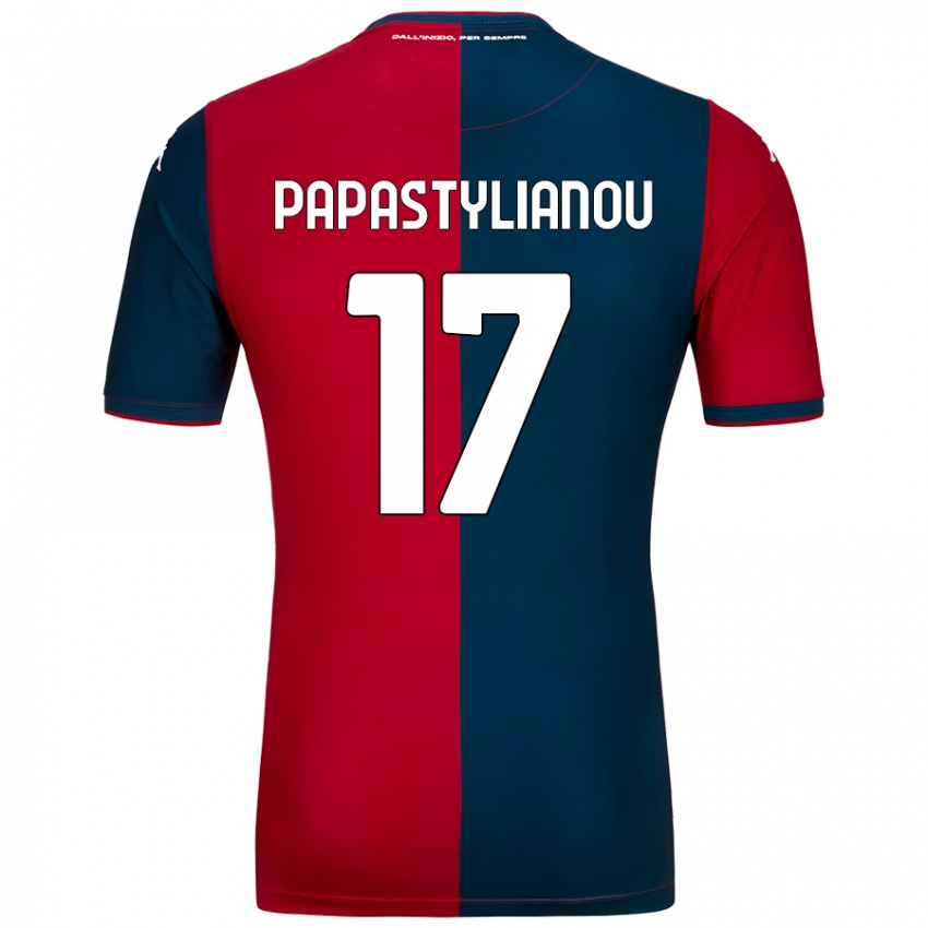 Niño Camiseta Lysandros Andreas Papastylianou #17 Rojo Azul Oscuro 1ª Equipación 2024/25 La Camisa Chile